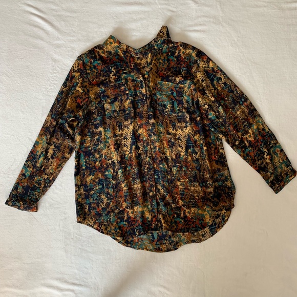 Christopher & Banks • patterened button down top - Picture 2 of 8